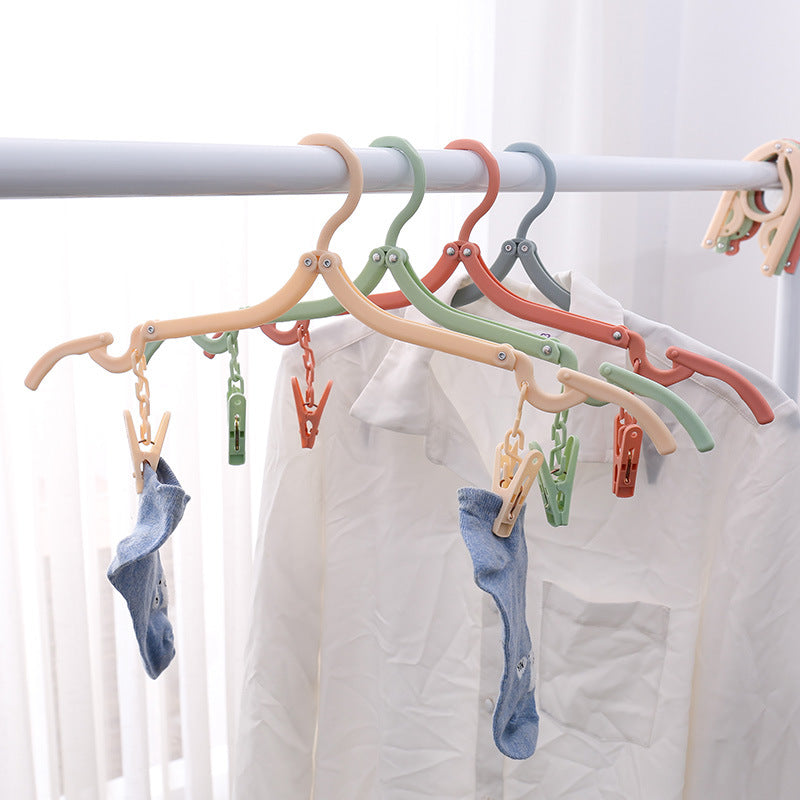 Travel Folding Clothes Hanger With Clip Clothes Drying Rack Home Non-Slip Clothes Hanger Portable Clothes Hanger Travel Travel Clothes Hanger